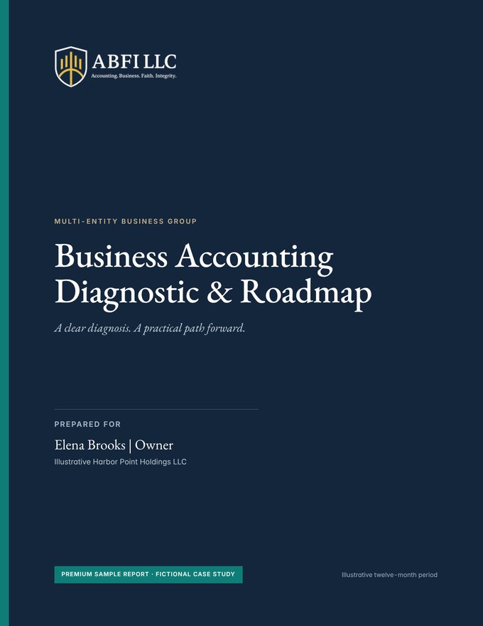 Cover of the Multi-Entity Businesses sample Diagnostic report