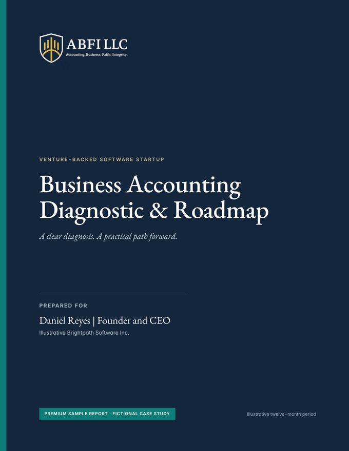 Cover of the Startups sample Diagnostic report